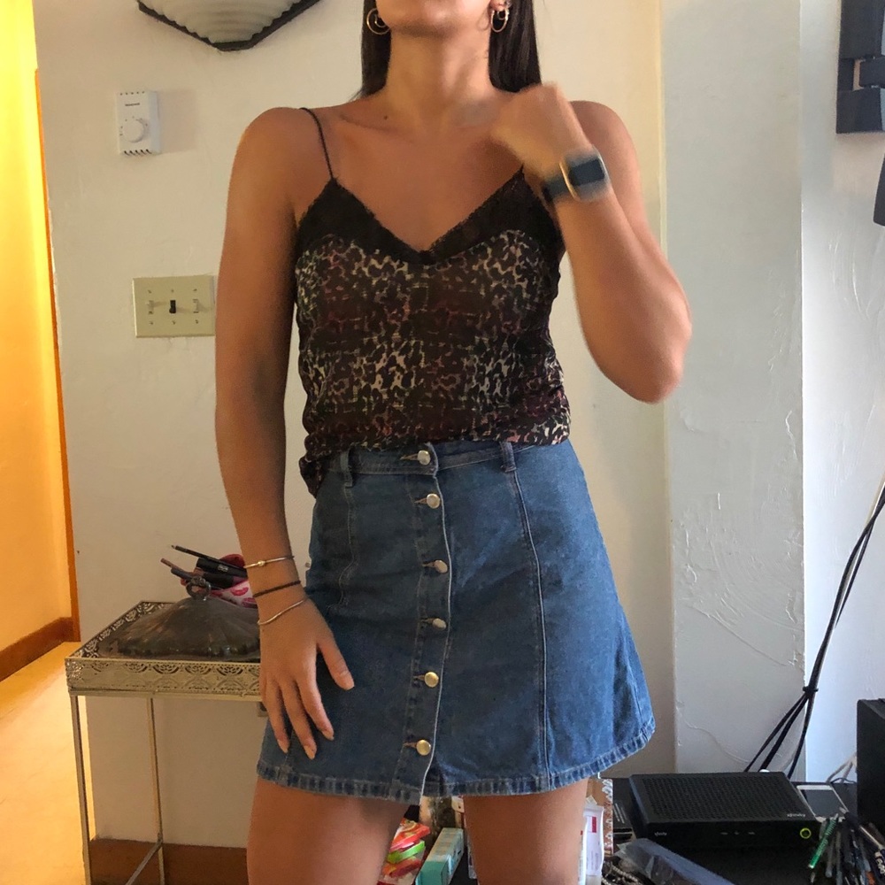 Lacy Leopard Print Top